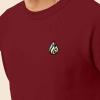 imageDALIX Fire Glow In The Dark Embroidered Fleece Sweatshirt Pullover MensCardinal Red