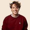 imageDALIX Fire Glow In The Dark Embroidered Fleece Sweatshirt Pullover MensCardinal Red