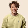 imageDALIX Fire Glow In The Dark Embroidered Fleece Sweatshirt Pullover MensFrench Vanilla