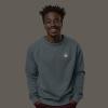imageDALIX Fire Glow In The Dark Embroidered Fleece Sweatshirt Pullover MensHeather Blue Lagoon