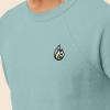 imageDALIX Fire Glow In The Dark Embroidered Fleece Sweatshirt Pullover MensHeather Blue Lagoon