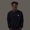 imageDALIX Fire Glow In The Dark Embroidered Fleece Sweatshirt Pullover MensHeather Navy