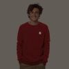 imageDALIX Fire Glow In The Dark Embroidered Fleece Sweatshirt Pullover MensHeather Red