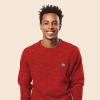 imageDALIX Fire Glow In The Dark Embroidered Fleece Sweatshirt Pullover MensHeather Red