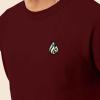 imageDALIX Fire Glow In The Dark Embroidered Fleece Sweatshirt Pullover MensMaroon