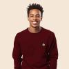 imageDALIX Fire Glow In The Dark Embroidered Fleece Sweatshirt Pullover MensMaroon