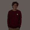 imageDALIX Fire Glow In The Dark Embroidered Fleece Sweatshirt Pullover MensMaroon