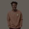 imageDALIX Fire Glow In The Dark Embroidered Fleece Sweatshirt Pullover MensPeach