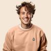 imageDALIX Fire Glow In The Dark Embroidered Fleece Sweatshirt Pullover MensPeach