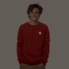 imageDALIX Fire Glow In The Dark Embroidered Fleece Sweatshirt Pullover MensRed