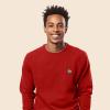 imageDALIX Fire Glow In The Dark Embroidered Fleece Sweatshirt Pullover MensRed
