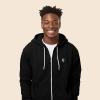 imageDALIX Lightning Bolt Glow in the Dark Embroidered Hoodie Fleece Sweatshirt Zip Front MensBlack