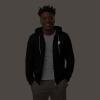 imageDALIX Lightning Bolt Glow in the Dark Embroidered Hoodie Fleece Sweatshirt Zip Front MensBlack