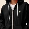 imageDALIX Lightning Bolt Glow in the Dark Embroidered Hoodie Fleece Sweatshirt Zip Front MensBlack