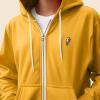 imageDALIX Lightning Bolt Glow in the Dark Embroidered Hoodie Fleece Sweatshirt Zip Front MensGold