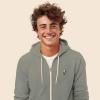 imageDALIX Lightning Bolt Glow in the Dark Embroidered Hoodie Fleece Sweatshirt Zip Front MensHeather Stone