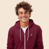imageDALIX Lightning Bolt Glow in the Dark Embroidered Hoodie Fleece Sweatshirt Zip Front MensMaroon
