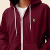 imageDALIX Lightning Bolt Glow in the Dark Embroidered Hoodie Fleece Sweatshirt Zip Front MensMaroon