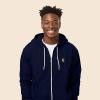 imageDALIX Lightning Bolt Glow in the Dark Embroidered Hoodie Fleece Sweatshirt Zip Front MensNavy Blue