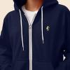 imageDALIX Lightning Bolt Glow in the Dark Embroidered Hoodie Fleece Sweatshirt Zip Front MensNavy Blue