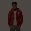 imageDALIX Lightning Bolt Glow in the Dark Embroidered Hoodie Fleece Sweatshirt Zip Front MensRed