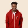 imageDALIX Lightning Bolt Glow in the Dark Embroidered Hoodie Fleece Sweatshirt Zip Front MensRed