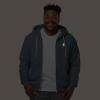 imageDALIX Lightning Bolt Glow in the Dark Embroidered Hoodie Fleece Sweatshirt Zip Front MensSteel Blue