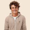 imageDALIX Lightning Bolt Glow in the Dark Embroidered Hoodie Fleece Sweatshirt Zip Front MensTan
