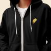 imageDALIX Taco Embroidered Zip Hoodie Fleece Long Sleeve Pocket Warm Soft MensBlack