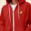 imageDALIX Taco Embroidered Zip Hoodie Fleece Long Sleeve Pocket Warm Soft MensRed