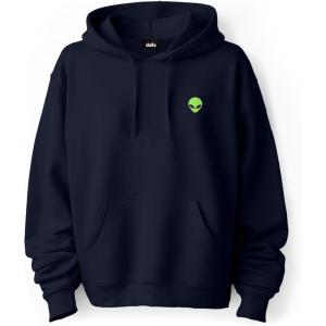 imageDALIX Alien Embroidered Fleece Zip Hoodie Cold Fall Winter MensNavy Blue