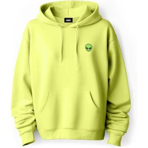 imageDALIX Alien Embroidered Fleece Zip Hoodie Cold Fall Winter MensSafety Green