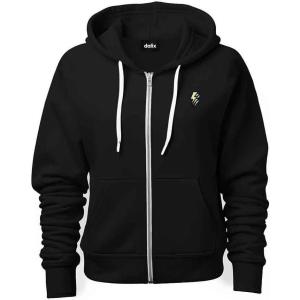 imageDALIX Lightning Bolt Glow in the Dark Embroidered Hoodie Fleece Sweatshirt Zip Front MensBlack