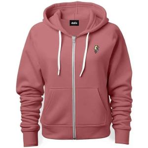 imageDALIX Lightning Bolt Glow in the Dark Embroidered Hoodie Fleece Sweatshirt Zip Front MensMauve