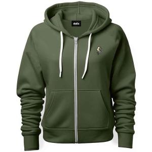 imageDALIX Lightning Bolt Glow in the Dark Embroidered Hoodie Fleece Sweatshirt Zip Front MensMilitary Green