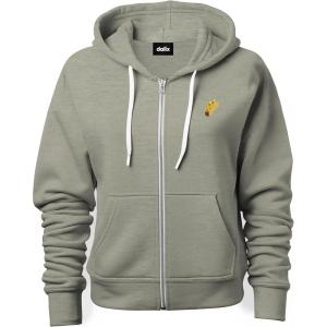 imageDALIX Taco Embroidered Zip Hoodie Fleece Long Sleeve Pocket Warm Soft MensHeather Stone