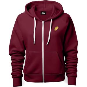 imageDALIX Taco Embroidered Zip Hoodie Fleece Long Sleeve Pocket Warm Soft MensMaroon