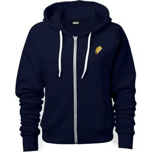 imageDALIX Taco Embroidered Zip Hoodie Fleece Long Sleeve Pocket Warm Soft MensNavy Blue
