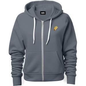 imageDALIX Taco Embroidered Zip Hoodie Fleece Long Sleeve Pocket Warm Soft MensSteel Blue