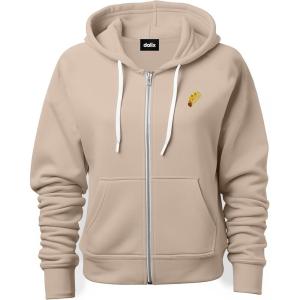 imageDALIX Taco Embroidered Zip Hoodie Fleece Long Sleeve Pocket Warm Soft MensTan