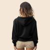 imageDALIX Be Kind Embroidered Fleece Cropped Zip Hoodie Cold Fall Winter WomensBlack