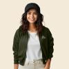 imageDALIX Be Kind Embroidered Fleece Cropped Zip Hoodie Cold Fall Winter WomensMilitary Green