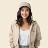 imageDALIX Be Kind Embroidered Fleece Cropped Zip Hoodie Cold Fall Winter WomensTan