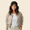 imageDALIX Be Kind Embroidered Fleece Cropped Zip Hoodie Cold Fall Winter WomensTan