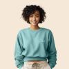 imageDALIX Be Kind Embroidered Fleece Relaxed Boxy Fit Long Sleeve Crewneck Sweatshirt WomensArctic Blue