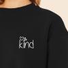 imageDALIX Be Kind Embroidered Fleece Relaxed Boxy Fit Long Sleeve Crewneck Sweatshirt WomensBlack