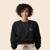 imageDALIX Be Kind Embroidered Fleece Relaxed Boxy Fit Long Sleeve Crewneck Sweatshirt WomensBlack