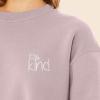 imageDALIX Be Kind Embroidered Fleece Relaxed Boxy Fit Long Sleeve Crewneck Sweatshirt WomensBlush