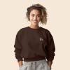 imageDALIX Be Kind Embroidered Fleece Relaxed Boxy Fit Long Sleeve Crewneck Sweatshirt WomensBrown