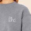 imageDALIX Be Kind Embroidered Fleece Relaxed Boxy Fit Long Sleeve Crewneck Sweatshirt WomensHeather Gray